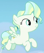 Size: 190x228 | Tagged: safe, derpibooru import, screencap, vapor trail, pony, top bolt, cropped, cute, filly, filly vapor trail, flashback, foal, solo, vaporbetes, younger