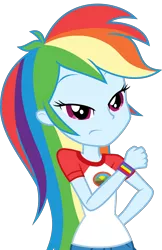 Size: 3000x4640 | Tagged: safe, artist:uponia, derpibooru import, rainbow dash, equestria girls, legend of everfree, absurd resolution, clothes, colored, flat colors, pants, show accurate, simple background, solo, transparent background, vector, wristband