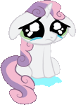 Size: 315x439 | Tagged: safe, artist:creshosk, banned from derpibooru, deleted from derpibooru, derpibooru import, sweetie belle, pony, animated, crying, cute, emotional warfare, female, filly, floppy ears, foal, gif, image, solo