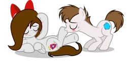 Size: 4200x2131 | Tagged: safe, artist:rsa.fim, derpibooru import, oc, oc:crash bash, oc:whisper hope, unofficial characters only, earth pony, pegasus, pony, blushing, bow, couple, crashope, fetish, flustered, hoof fetish, hoof kissing, kissing, male, mexican, oc x oc, shadow, shipping, show accurate, simple background, straight, transparent background, unitárium