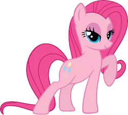 Size: 6000x5400 | Tagged: absurd resolution, alternate hairstyle, artist:slb94, derpibooru import, fabulous, lidded eyes, pinkie pie, pose, rarity pose, safe, simple background, solo, transparent background, vector