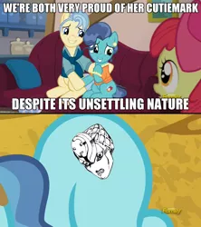 Size: 1280x1444 | Tagged: caption, cutie mark, derpibooru import, discovery family logo, edit, edited screencap, exploitable meme, image macro, it just works, jojo's bizarre adventure, king crimson, meme, petunia paleo, petunia paleo's unsettling cutie mark, safe, screencap, solo, the fault in our cutie marks, this will end in tears and/or death