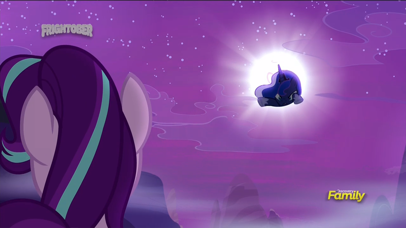 Size: 1920x1080 | Tagged: safe, derpibooru import, screencap, princess luna, starlight glimmer, pony, to where and back again