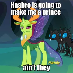 Size: 1094x1080 | Tagged: caption, changedling, changeling, changeling king, cropped, derpibooru import, edit, edited screencap, frown, image macro, king thorax, lidded eyes, meme, open mouth, safe, screencap, thorax, to where and back again, unamused, wide eyes
