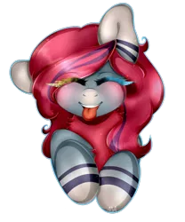 Size: 1024x1231 | Tagged: safe, artist:alliedrawsart, derpibooru import, oc, unofficial characters only, commission, cute, eyes closed, solo, tongue out