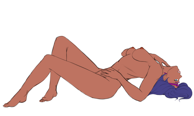 Size: 1280x763 | Tagged: questionable, artist:eve-ashgrove, derpibooru import, amira, human, arched back, backbend, barefoot, bedroom eyes, breasts, busty amira, dark skin, feet, female, humanized, looking at you, nipples, nudity, on back, open mouth, seductive look, seductive pose, sexy, sideboob, simple background, solo, solo female, tongue out, white background