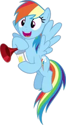 Size: 3000x5658 | Tagged: safe, artist:sollace, derpibooru import, rainbow dash, pony, top bolt, .svg available, airhorn, cute, dashabetes, flying, open mouth, simple background, solo, transparent background, vector