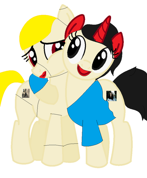 Size: 720x872 | Tagged: artist:bea_drowned, crossover, derpibooru import, i feel fantastic, pat on back, ponified versions of characters from weird deep web videos, ponifield, safe, shayesaintjohn, tara the android