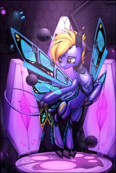 Size: 1282x1920 | Tagged: safe, artist:xn-d, derpibooru import, oc, oc:electro blitz, unofficial characters only, original species, pony, ponymorph, robot, robot pony, science fiction, solo, species swap