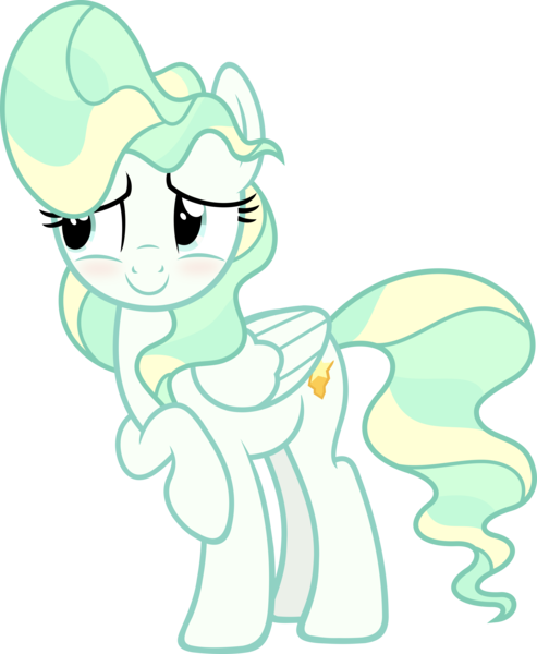 Size: 4925x6000 | Tagged: safe, artist:slb94, derpibooru import, vapor trail, pegasus, pony, top bolt, absurd resolution, blushing, cute, female, mare, raised hoof, simple background, solo, transparent background, vaporbetes, vector