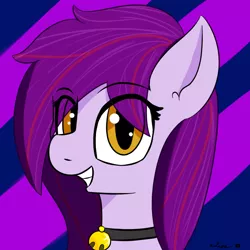 Size: 800x800 | Tagged: safe, artist:eclipsepenumbra, derpibooru import, oc, oc:mystic blare, unofficial characters only, pony, bell, bell collar, collar, femboy, looking at you, male