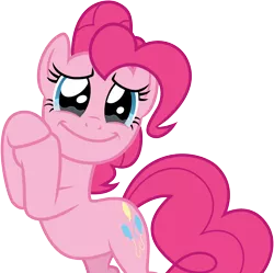 Size: 6764x6742 | Tagged: safe, artist:cloudyskie, derpibooru import, pinkie pie, pony, celestial advice, .ai available, absurd resolution, bipedal, crying, flattered, simple background, solo, tears of joy, transparent background, vector