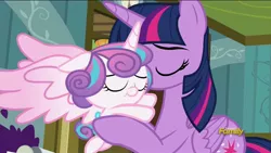 Size: 1920x1080 | Tagged: safe, derpibooru import, screencap, princess flurry heart, twilight sparkle, twilight sparkle (alicorn), alicorn, pony, a flurry of emotions, ponyville hospital, twilight is bae