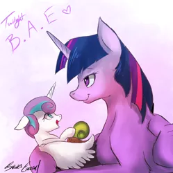 Size: 1274x1280 | Tagged: safe, artist:sakuracheetah, derpibooru import, princess flurry heart, twilight sparkle, twilight sparkle (alicorn), whammy, alicorn, pony, a flurry of emotions, aunt and niece, female, floppy ears, foal, hug, mare, open mouth, plushie, prone, smiling, that was fast, twilight is bae