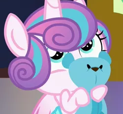 Size: 514x477 | Tagged: safe, derpibooru import, screencap, princess flurry heart, pony, a flurry of emotions, adorable face, cuddly, cute, cuteness overload, cutest pony alive, cutest pony ever, daaaaaaaaaaaw, dhx is trying to murder us, flurrybetes, hasbro is trying to murder us, hugable, plushie, solo, toy, weapons-grade cute