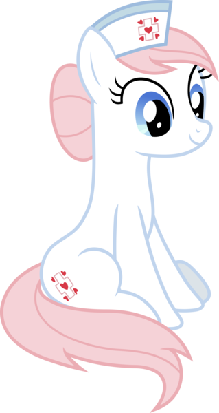 Size: 3598x6774 | Tagged: safe, artist:kayman13, artist:pink1ejack, derpibooru import, nurse redheart, earth pony, pony, a flurry of emotions, absurd resolution, cute, female, heartabetes, mare, new cutie mark, nurse, simple background, sitting, smiling, solo, transparent background, vector