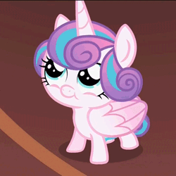 Size: 600x600 | Tagged: safe, artist:blufeather, derpibooru import, edit, edited screencap, screencap, princess flurry heart, alicorn, pony, a flurry of emotions, :t, animated, blue screen of death, broken, cross-eyed, diaper, eye twitch, eyes closed, foal, frown, gif, looking up, smiling, solo, wavy mouth, wide eyes
