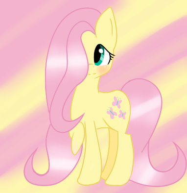 Size: 382x394 | Tagged: safe, artist:angel-kitty2012, derpibooru import, fluttershy, earth pony, pony, blushing, cute, earth pony fluttershy, female, hair over one eye, looking away, looking up, mare, race swap, raised hoof, shyabetes, solo, standing, wingless