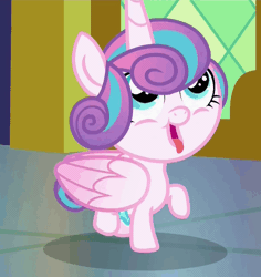 Size: 471x500 | Tagged: safe, derpibooru import, screencap, princess flurry heart, alicorn, pony, a flurry of emotions, animated, behaving like a dog, cute, diaper, flurrybetes, gif, hnnng, loop, open mouth, runs in the family, solo, tongue out, trotting, trotting in place, weapons-grade cute