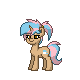 Size: 80x80 | Tagged: safe, derpibooru import, oc, oc:cotton coffee, unofficial characters only, pony, unicorn, pony town, blue hair, brown eyes, cute, eyelashes, eyeshadow, female, full body, game, makeup, mare, multicolored hair, picture for breezies, pink hair, ponytail, small resolution, smiling, smug, solo