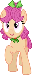 Size: 3001x6927 | Tagged: safe, artist:cloudyglow, derpibooru import, apple rose, earth pony, pony, absurd resolution, female, mare, open mouth, simple background, smiling, transparent background, vector, younger