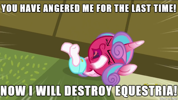 Size: 610x343 | Tagged: safe, derpibooru import, screencap, princess flurry heart, pony, a flurry of emotions, angry, angry baby, baby, baby flurry heart, baby pony, cloth diaper, diaper, eyes tightly closed, fury, fury heart, image macro, infant, light pink diaper, meme, red face, safety pin, screaming, tantrum, temper tantrum