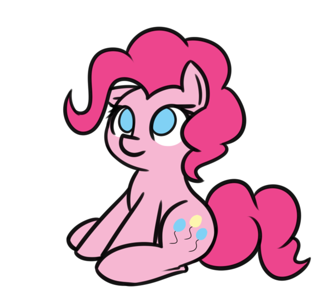 Size: 780x712 | Tagged: safe, artist:neuro, derpibooru import, pinkie pie, earth pony, pony, chibi, cute, diapinkes, female, looking up, mare, no catchlights, no pupils, ponk, simple background, sitting, smiling, solo, transparent background