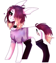 Size: 1339x1501 | Tagged: safe, artist:nightstarss, derpibooru import, oc, oc:therese, unofficial characters only, earth pony, pony, clothes, female, mare, shirt, simple background, socks, solo, transparent background