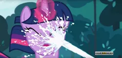 Size: 1919x918 | Tagged: suggestive, derpibooru import, edit, edited screencap, screencap, twilight sparkle, twilight sparkle (alicorn), alicorn, pony, a flurry of emotions, brazzers, implied cum, lactation, milk, milk squirt, mysterious white liquid, solo