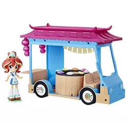 Size: 1500x1500 | Tagged: safe, derpibooru import, sunset shimmer, equestria girls, spoiler:eqg specials, doll, equestria girls minis, food truck, irl, merchandise, photo, sunset sushi, toy, truck