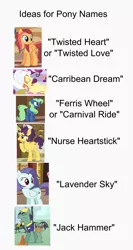 Size: 1073x2024 | Tagged: safe, derpibooru import, edit, edited screencap, screencap, constructicorn, flowerescent, lavender sunrise, lolli love, nurse heartstick, ocean dream, whirlwind romance, pegasus, pony, unicorn, filli vanilli, princess spike (episode), viva las pegasus, where the apple lies, background pony, carnival ride, cropped, female, las pegasus resident, male, mare, stallion