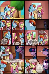 Size: 1280x1947 | Tagged: safe, artist:stuflox, derpibooru import, fluttershy, rainbow dash, twilight sparkle, twilight sparkle (alicorn), alicorn, pony, comic:the count of monte rainbow, the count of monte rainbow, clothes, comic, dress, monsparkle, rainbow dantes, shycedes, the count of monte cristo