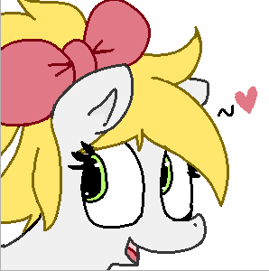 Size: 298x300 | Tagged: safe, artist:anonymous, derpibooru import, oc, oc:kyrie, unofficial characters only, pony, aryan, aryan pony, blonde, bow, bust, heart, looking away, nazipone