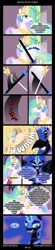 Size: 1024x4655 | Tagged: safe, artist:saturnstar14, derpibooru import, nightmare moon, princess celestia, oc, oc:nyx, alicorn, pony, comic:past sins, fanfic:past sins, absurd resolution, blood, comic, cut, female, fight, mare, nightmare nyx, sword, weapon