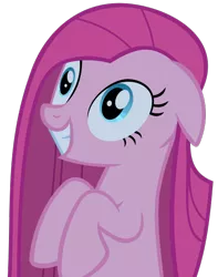Size: 512x650 | Tagged: safe, artist:the smiling pony, derpibooru import, pinkie pie, earth pony, pony, party of one, .svg available, bust, contemplating insanity, cute, cuteamena, derpibooru badge, female, grin, happy, mare, pinkamena diane pie, portrait, simple background, smiling, solo, svg, transparent background, vector