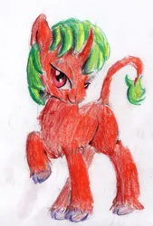 Size: 1461x2160 | Tagged: safe, artist:xbi, derpibooru import, oc, oc:pomeedorque, unofficial characters only, pony, leonine tail, pencil drawing, traditional art