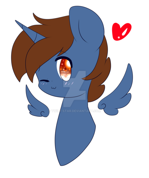 Size: 1024x1218 | Tagged: safe, artist:twily-star, derpibooru import, oc, oc:headlong flight, unofficial characters only, alicorn, pony, bust, floating wings, heart, male, one eye closed, portrait, simple background, solo, stallion, transparent background, watermark, wink