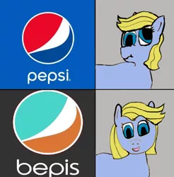 Size: 906x920 | Tagged: safe, artist:meme mare, derpibooru import, earth pony, pony, bepis, derp, meme, pepsi, soda