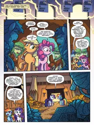 Size: 720x960 | Tagged: safe, artist:tonyfleecs, derpibooru import, idw, applejack, pinkie pie, rainbow dash, rarity, shadow lock, earth pony, pegasus, pony, unicorn, from the shadows, spoiler:comic, spoiler:comic53, cave pony, comic, female, male, mare, official comic, preview, speech bubble, stallion