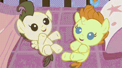 Size: 500x280 | Tagged: safe, derpibooru import, edit, edited screencap, screencap, pound cake, pumpkin cake, human, pony, a flurry of emotions, on your marks, animated, baby fights, balloon, bipedal, cake twins, carpet diem, cute, discovery family logo, fight, gif, gravity falls, grunkle stan, hoof sucking, hot air balloon, male, poundabetes, pumpkinbetes, standing, sugarcube corner, toy, weapons-grade cute