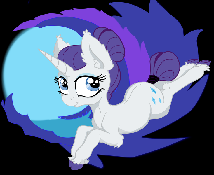 Size: 2061x1688 | Tagged: safe, artist:paskanaakka, derpibooru import, rarity, pony, abstract background, alternate timeline, chest fluff, colored hooves, ear fluff, lying down, night maid rarity, nightmare takeover timeline, prone, smiling, solo, tail wrap, unshorn fetlocks