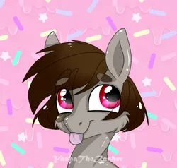 Size: 512x488 | Tagged: safe, artist:yashathebasher, derpibooru import, oc, oc:yashathebasher, unofficial characters only, pony, food, solo, sprinkles, tongue out