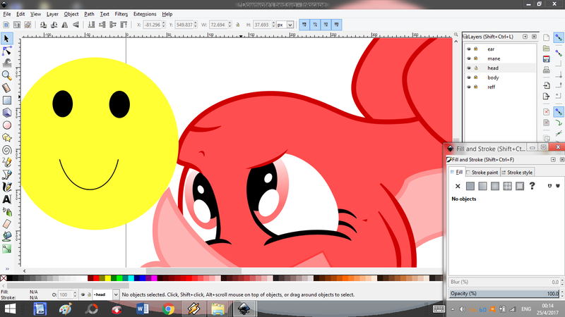 Size: 1366x768 | Tagged: safe, derpibooru import, oc, oc:downvote, ponified, unofficial characters only, earth pony, pony, derpibooru, derpibooru ponified, inkscape, meta, smiley face, solo, vector, windows, windows 8, windows 8.1, wip