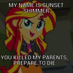 Size: 240x240 | Tagged: safe, derpibooru import, edit, edited screencap, screencap, sunset shimmer, equestria girls, equestria girls (movie), cropped, inigo montoya, meme, my name is inigo montoya, prepare to die, solo, the princess bride, you killed my father