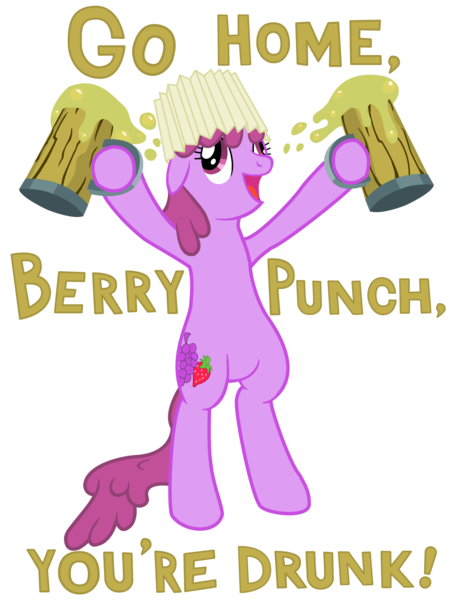 Size: 2400x3200 | Tagged: safe, artist:starkcontrast, derpibooru import, berry punch, berryshine, earth pony, pony, alcohol, bipedal, cider, cider mug, cutie mark, drunk, female, floppy ears, go home you're drunk, hat, hooves, lampshade, lampshade hat, mare, mug, open mouth, redbubble, simple background, solo, tankard, text, that pony sure does love alcohol, transparent background