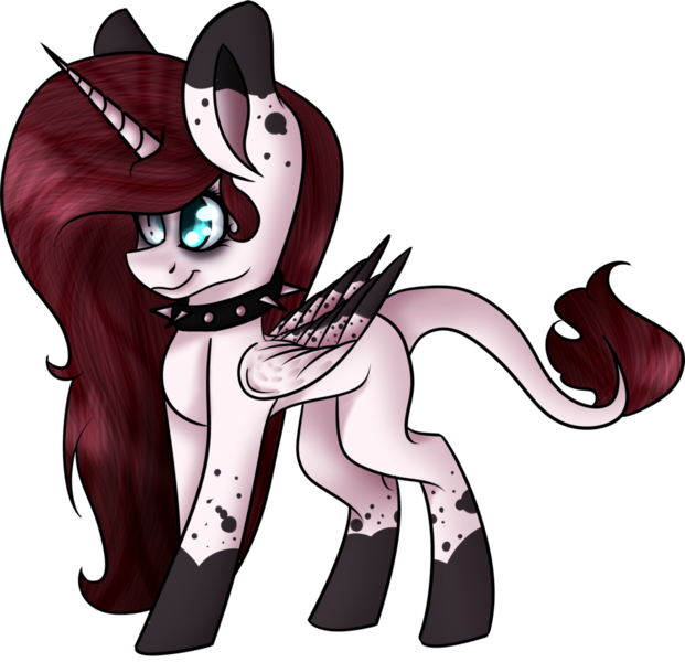 Size: 1024x990 | Tagged: safe, artist:fizzy2014, derpibooru import, oc, oc:esther, unofficial characters only, alicorn, pony, alicorn oc, choker, female, mare, simple background, solo, spiked choker, transparent background