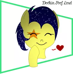 Size: 1961x2000 | Tagged: safe, artist:dookin, derpibooru import, oc, oc:mixi creamstar, unofficial characters only, pony, constellation, cute, ethereal mane, eyes closed, fanart, heart, simple background, solo, starry mane, transparent background