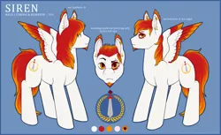 Size: 3000x1833 | Tagged: safe, artist:theoutcastofthenight, derpibooru import, oc, oc:siren, unofficial characters only, pony, gift art, reference sheet