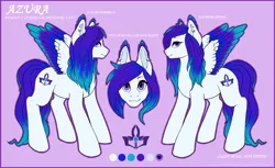 Size: 3000x1833 | Tagged: safe, artist:theoutcastofthenight, derpibooru import, oc, oc:azura, unofficial characters only, pony, gift art, reference sheet