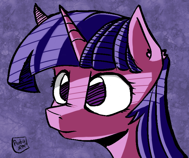 Size: 652x548 | Tagged: safe, artist:post-it, derpibooru import, twilight sparkle, pony, cel shading, solo